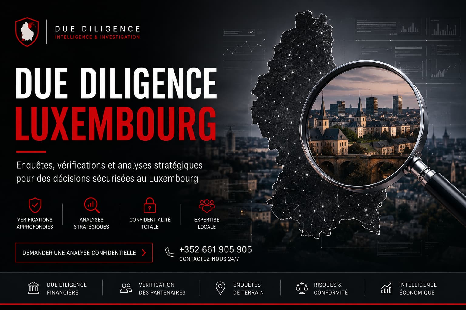 Due diligence au Luxembourg : vérification de sociétés, dirigeants, UBO et enquêtes de conformité